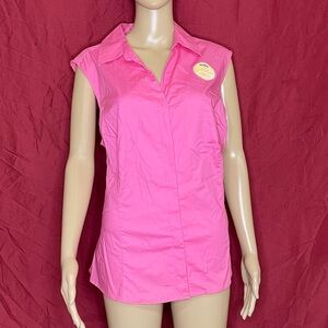 Riders By Lee Instant Slim Pink Sleeveless V-Neck Blouse XXL